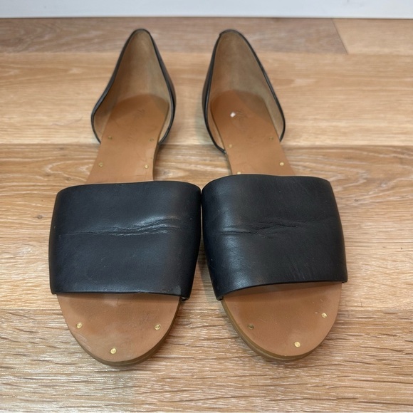 Madewell Thea Black Leather Open Toe Flat Sandals, Size 7.5 - Picture 5 of 11